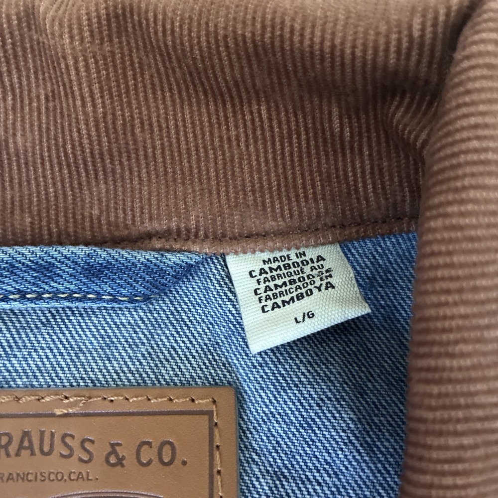Levi's Western Shorthorn Trucker Jacket Sz L Blue Dark Wash Denim Relaxed NWT ! - Picture 4 of 16